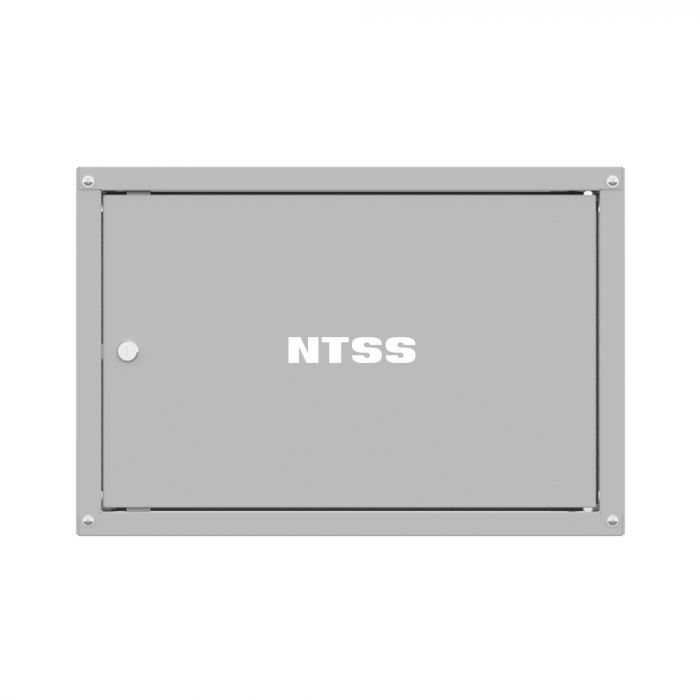 Шкаф настенный телекоммуникационный NTSS LIME 6U 550х600х370мм, 2 профиля 19, дверь сплошная металл, боковые стенки несъемные, разобранный, серый RAL 7035