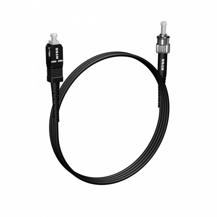 Шнур оптический NTSS spc SC/UPC-ST/UPC 9/125 3.0мм 2м черный LSZH (патч-корд)