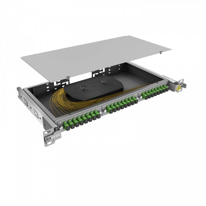 Кросс 19" NTSS PREMIUM выдвижной, предсобранный 1U, 16 портов SC/APC, 9/125 мкм