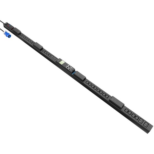 Блок распределения питания NTSS Metered Plus, 1ф32А, 7.4кВт, 2 автоматических выключателя, (24)С13, (4)С19, 3м кабель с вилкой IEC 60309, 1760.5х52х44.4 мм