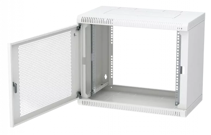 Шкаф телекоммуникационный настенный разборный 19”,9U(600x350), ШТ-НСр-9U-600-350-П дверь перфорированная ССД