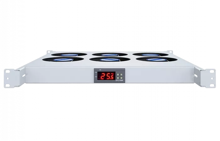 Вентиляторный модуль , 6 вентиляторов с цифровым термореле  ВМ-6-19"-Т-2 ССД