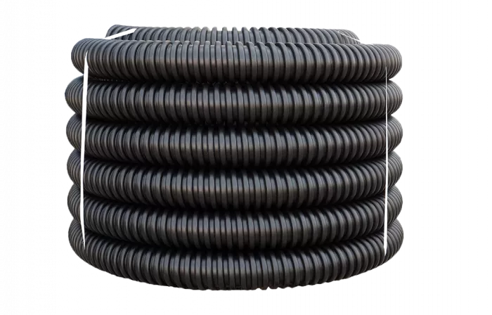 Труба ССД-Пайп Электро НГ, OD=110 мм, 1100N, SN22, с протяжкой (бухта 52 м) Труба полимерная жёсткая гофрированная спиральная не распространяющая горение