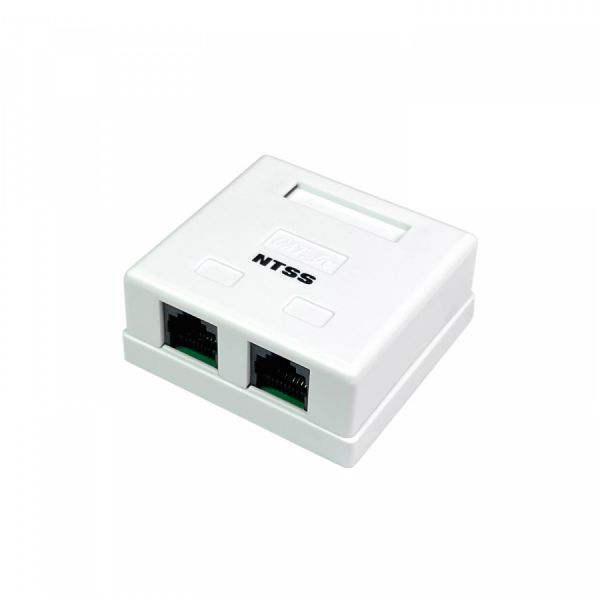 Компьютерная розетка NTSS PREMIUM настенная 2 порта RJ-45 UTP CAT5e