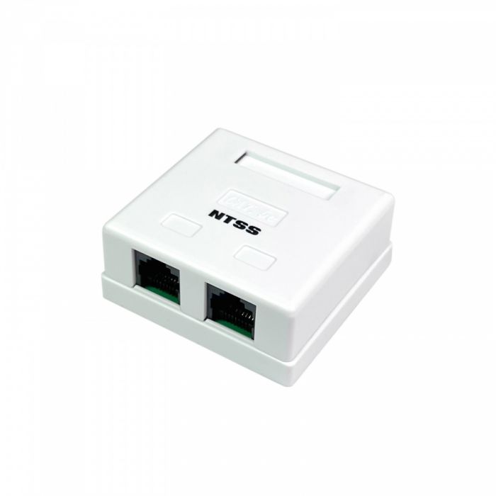 Компьютерная розетка NTSS PREMIUM настенная 2 порта RJ-45 UTP CAT5e