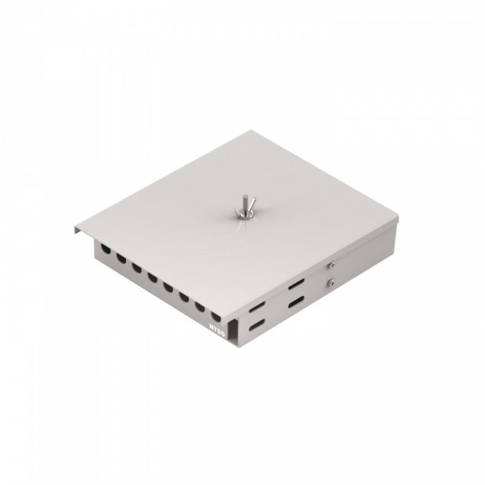 Кросс NTSS оптический настенный Микро, укомплектованный, 8 портов FC/UPC, 9/125 мкм (сплошная панель, ложемент, пигтейлы, КДЗС, адаптеры) серый RAL 7035