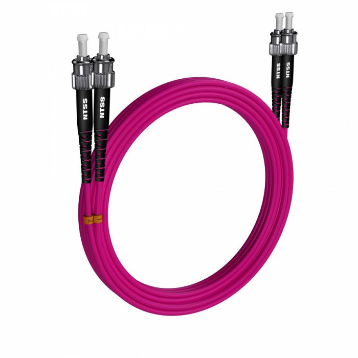 Шнур оптический NTSS PREMIUM dpc ST/UPC-ST/UPC 50/125 OM4 2.0мм 15м LSZH (патч-корд)