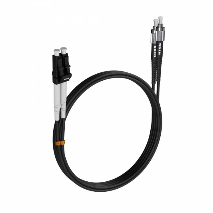 Шнур оптический NTSS dpc LC/UPC-FC/UPC 9/125 3.0мм 4м черный LSZH (патч-корд)