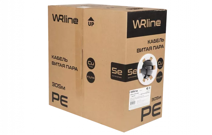 WRline WR-FTP-4P-C5E-PE-BK Кабель витая пара, экранированный F/UTP, категория 5e, 4 пары (0,50 мм), одножильный, внешний, PE, черный, 305 м