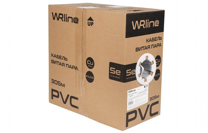 WRline WR-FTP-4P-C5E-PVC-GY Кабель витая пара, экранированный F/UTP, категория 5e, 4 пары (0,50 мм), одножильный, внутренний, PVC нг(А)-LS, серый, 305 м