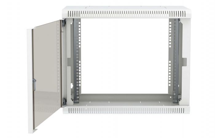 Шкаф телекоммуникационный настенный разборный 19”,9U(600x350), ШТ-НСр-9U-600-350-С дверь стекло ССД