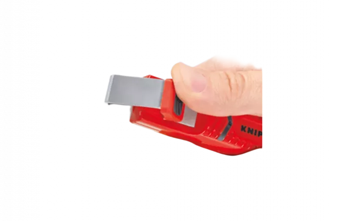 KN-1620165SB Стриппер для круглого кабеля, 8-28 мм, длина 130 мм, нож с прямым лезвием и лезвием-крючком, SB