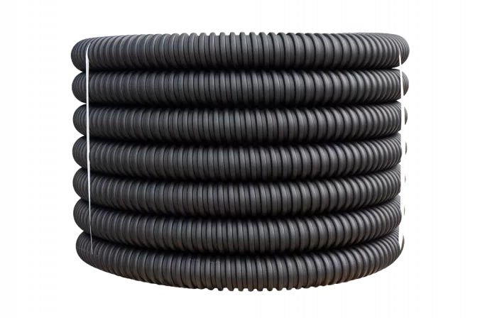 Труба ССД-Пайп Электро НГ, OD=110 мм, 1100N, SN22, с протяжкой (бухта 52 м) Труба полимерная жёсткая гофрированная спиральная не распространяющая горение