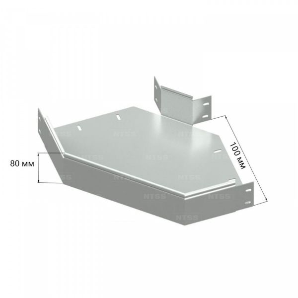 Горизонтальный угол NTSS 90° 80х100, толщина 0,7 (с крышкой)