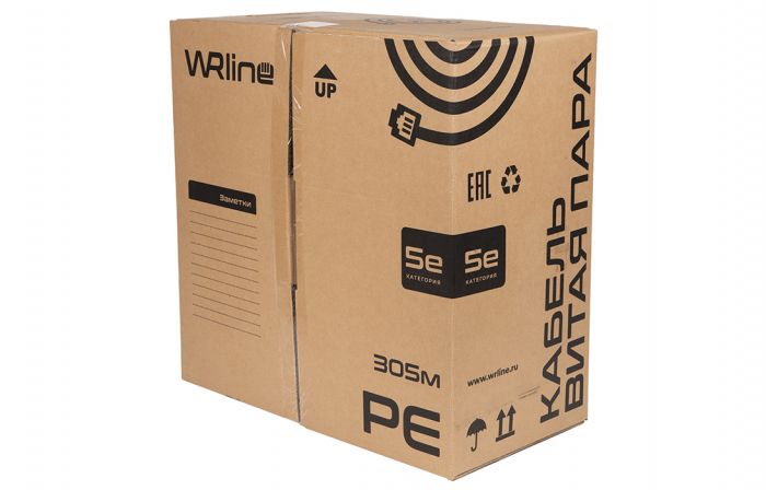 WRline WR-FTP-4P-C5E-PE-BK Кабель витая пара, экранированный F/UTP, категория 5e, 4 пары (0,50 мм), одножильный, внешний, PE, черный, 305 м