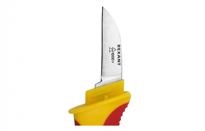 12-4936 Нож монтажника, нержавеющая сталь, прямое лезвие REXANT