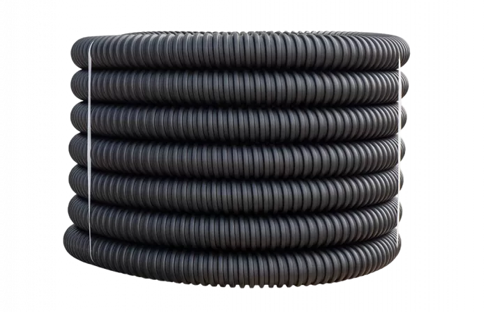 Труба ССД-Пайп Электро НГ, OD=110 мм, 1100N, SN22, с протяжкой (бухта 52 м) Труба полимерная жёсткая гофрированная спиральная не распространяющая горение