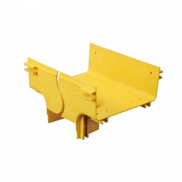 Т-соединитель спуск вертикальный 90° оптического лотка NTSS 60*60 мм, желтый