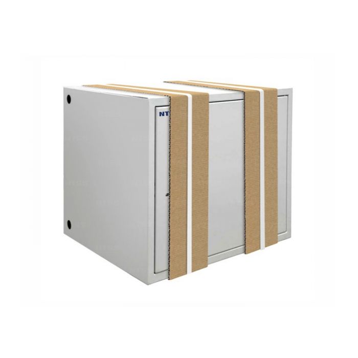 Шкаф настенный антивандальный распашной NTSS WAR 10U 550×400мм, 2 профиля 19, сварной, серый RAL 7035