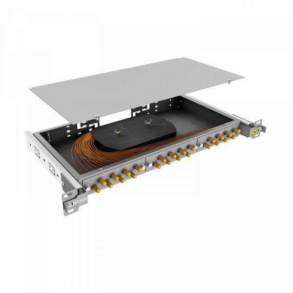 Кросс 19" NTSS PREMIUM выдвижной, предсобранный 1U, 8 портов ST/UPC, 50/125 мкм