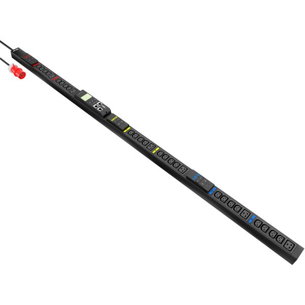 Блок распределения питания NTSS Metered, 3ф32А, 22кВт, 6 автоматических выключателей, (24)С13, (6)С19, 3м кабель с вилкой IEC 60309