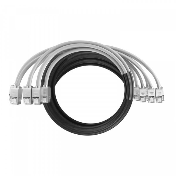 Кабельная сборка NTSS PREMIUM 6pc, S/FTP CAT6A, оконцована разъемами KEYSTONE RJ45 FTP CAT6A, заделка в чулке, вывод 0.6м, длина 19м, LSZH, серый