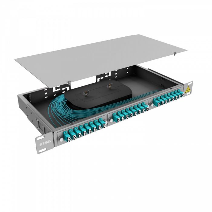 Кросс 19" NTSS PREMIUM, предсобранный 1U, 16 портов LC/UPC duplex, 50/125 мкм OM3
