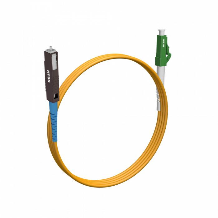 Шнур оптический NTSS dpc MU/UPC-LC/APC 9/125 2.0мм 2м LSZH (патч-корд)