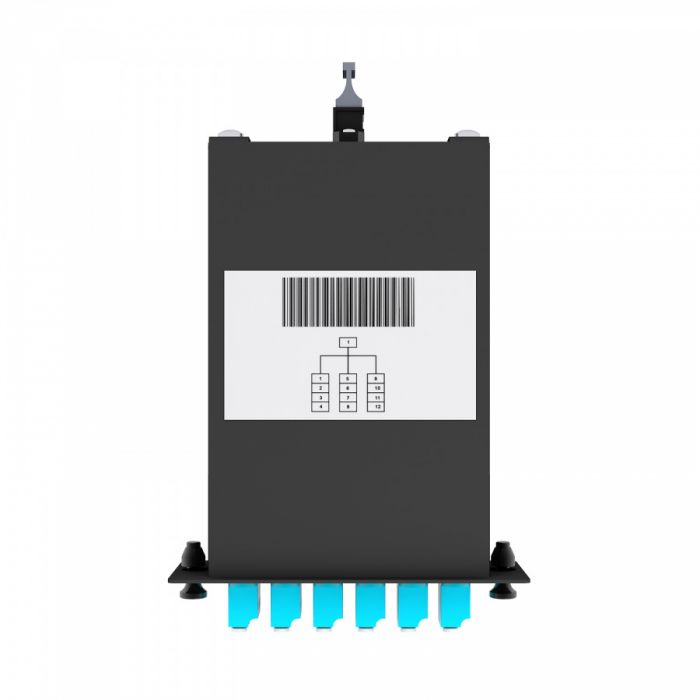 Кассета кроссовая NTSS STANDART 1 разъем MPO/UPC (male) 50/125 OМ3, на 12 LC/UPС (6 DLC/UPC), полярность А, черный