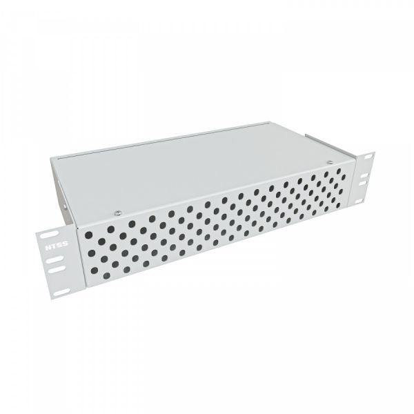 Кросс NTSS оптический 19'' укомплектованный 2U, 96 портов ST/UPC, 50/125 мкм ОМ3 (сплошная панель, сплайс-кассета 3шт, пигтейлы, КДЗС, адаптеры) серый RAL 7035