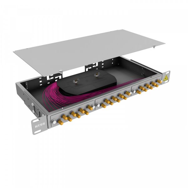 Кросс 19" NTSS PREMIUM, предсобранный 1U, 12 портов ST/UPC, 50/125 мкм OM4