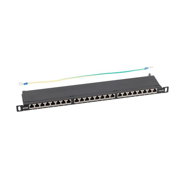 Патч-панель NTSS PREMIUM 0.5U 24 порта RJ45 FTP cat.5e, Krone IDC с задним кабельным органайзером