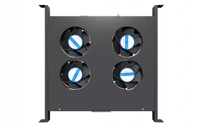 Вентиляторный модуль , 4 вентилятора с цифровым термореле ВМ-4-19"-Т-2-Ч черный ССД