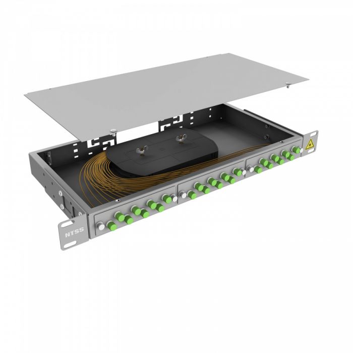 Кросс 19" NTSS PREMIUM, предсобранный 1U, 8 портов FC/APC, 9/125 мкм