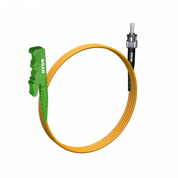 Шнур оптический NTSS spc E2000/APC-ST/UPC 9/125 3.0мм 1м LSZH (патч-корд)