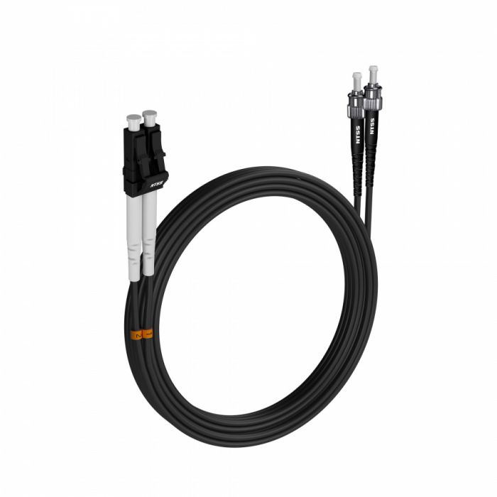 Шнур оптический NTSS dpc LC/UPC-ST/UPC 62.5/125 3.0мм 20м черный LSZH (патч-корд)
