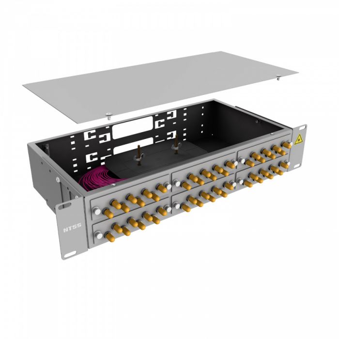 Кросс 19" NTSS PREMIUM, предсобранный 2U, 48 портов ST/UPC, 50/125 мкм OM4