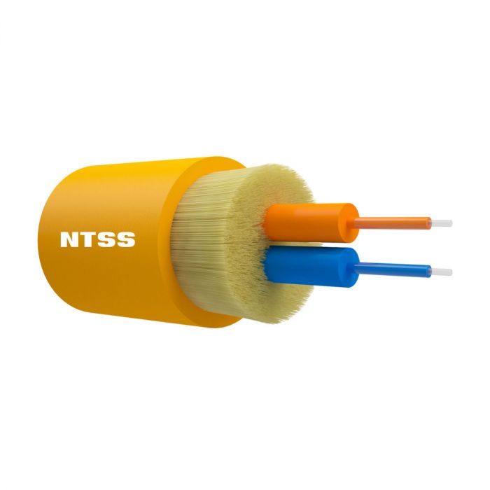 Оптический кабель внутренний NTSS 2 волокна OS2, 9/125, LSZH, жёлтый