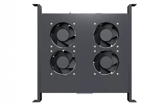 Вентиляторный модуль , 4 вентилятора с цифровым термореле ВМ-4-19"-Т-2-Ч черный ССД