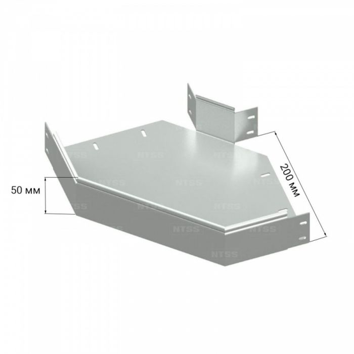 Горизонтальный угол NTSS 90° 50х200, толщина 0,7 (с крышкой)