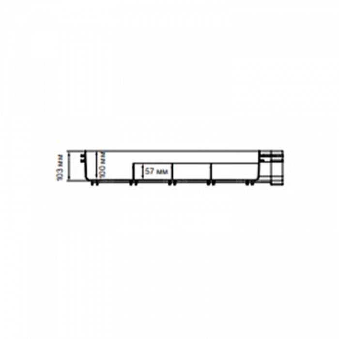 Уголок горизонтальный 90° оптического лотка NTSS 600*100 мм, желтый