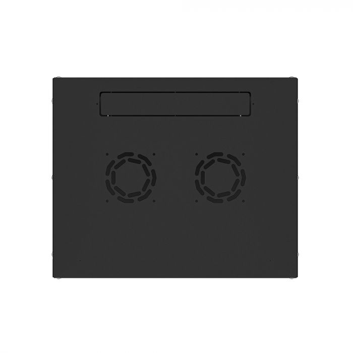 Шкаф настенный телекоммуникационный NTSS LIME 9U 550х450х500мм, 2 профиля 19, дверь сплошная металл, боковые стенки несъемные, разобранный, черный RAL 9005