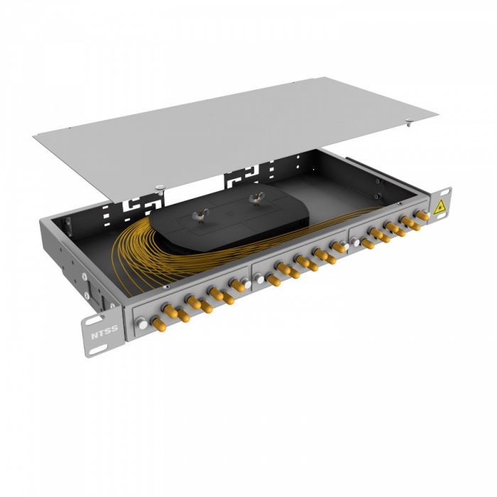 Кросс 19" NTSS PREMIUM, предсобранный 1U, 12 портов ST/UPC, 9/125 мкм