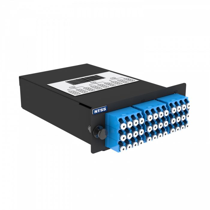 Кассета кроссовая NTSS PREMIUM 3 разъема MTP/АPC (male) 9/125, на 36 LC/UPС (9 QLC/UPC), полярность А, черный