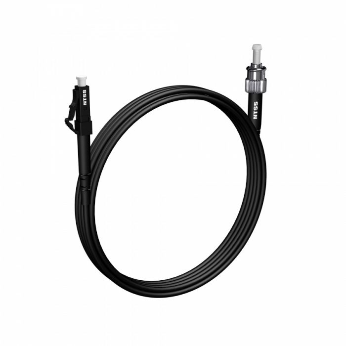 Шнур оптический NTSS spc LC/UPC-ST/UPC 9/125 3.0мм 3м черный LSZH (патч-корд)