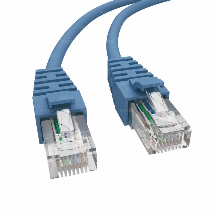 Патч-корд NTSS 2хRJ45/8P8C, T568B UTP 5e кат. литой 30 метров, LSZH, синий