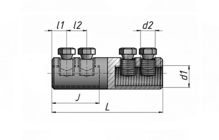 Соединитель болтовой рядный 4СБ-2 (70-120 мм2)