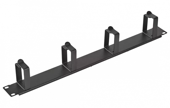 Органайзер кабельный горизонтальный 4 кольца ОКГ-19"-1U-Ч черный ССД
