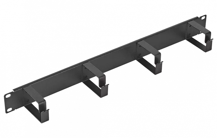 Органайзер кабельный горизонтальный 4 кольца ОКГ-19"-1U-Ч черный ССД