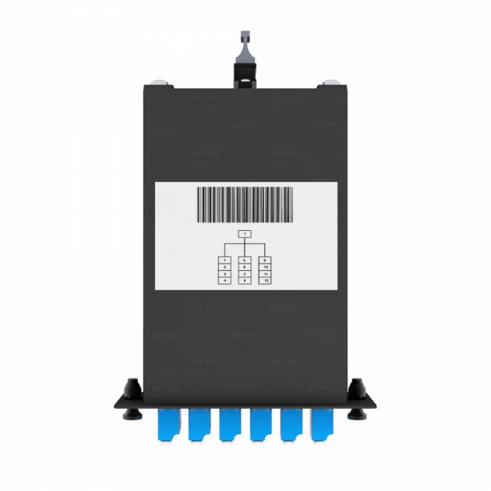 Кассета кроссовая NTSS STANDART 1 разъем 8MPO/АPC (male) 9/125, на 8 LC/UPС (4 DLC/UPC), полярность А, черный